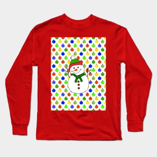 HAPPY Holidays Whimsical Snowman Long Sleeve T-Shirt